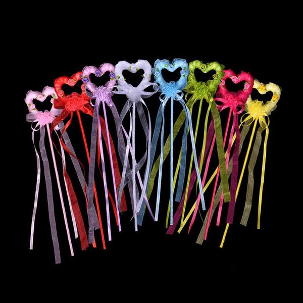 

children princess love heart ribbon wand sticks kids girls fairy wands birthday party favors gift favor