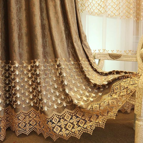 

high-end dutch velvet embossed blackout curtains for living room dining bedroom luxury embroidered tulle custom curtain & drapes