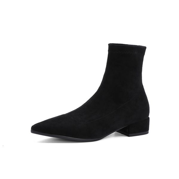 

asumer elastic women colors pointed to autumn shoes ladies boots big size, Black