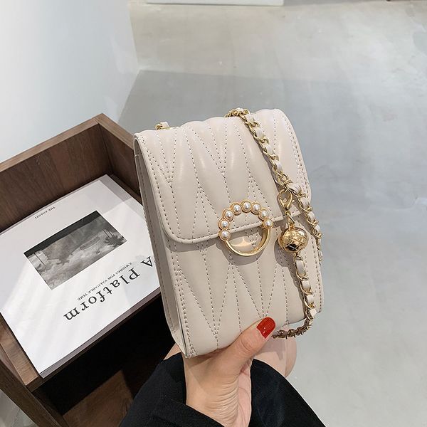 

small messenger this year's bags female bag mobile phone trendy fashion pearl chain popular 2021 lock new rtafd