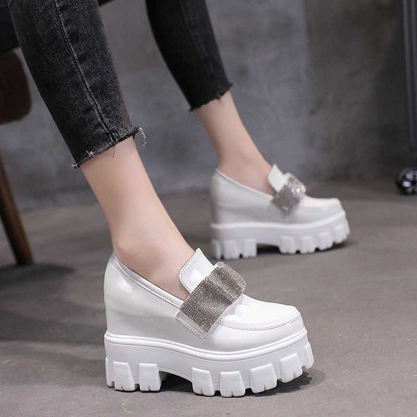 

inner heightening thick bottom fashion single sho women's 2021 spring and autumn british style lefu muffin sneakers