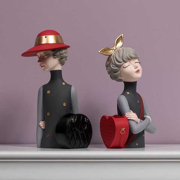 

decorative objects & figurines nordic light luxury resin girl sculpture ornaments home living room wine cabinet deskfurnishings crafts v