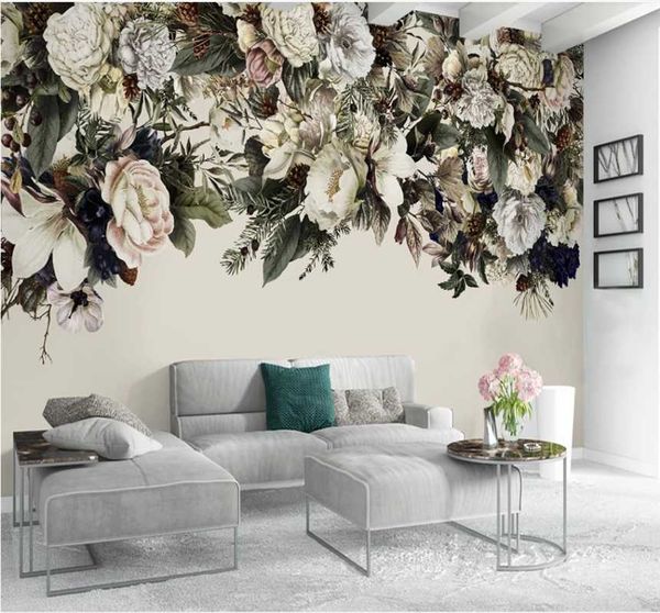 

wallpapers xuesu modern and simple nordic vintage flowers american flower decorative wallpaper murals 8d waterproof wall cloth