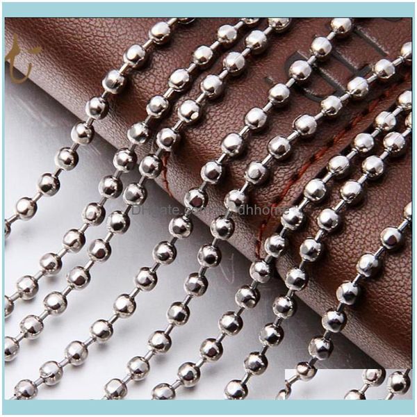 

chains necklaces & pendants jewelrychains fashion jewelry1.5/2/2.4/3.2mm meatl stainless steel hexagon bead link chain mens womens diy neckl, Silver