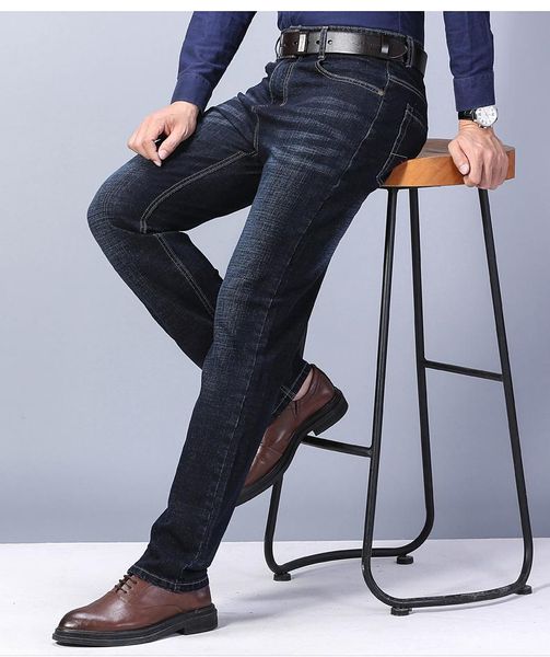 

men's jeans henchiry sright men trousers business baggy clothing, Blue