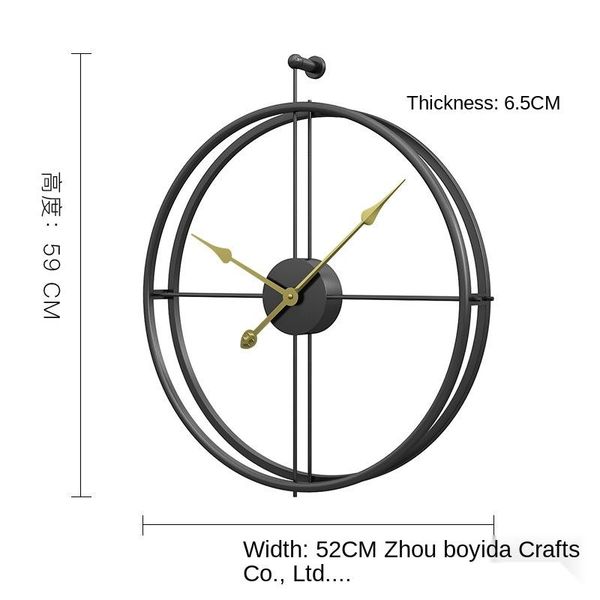 

wall clock simple round iron home living room decorative creative clocks