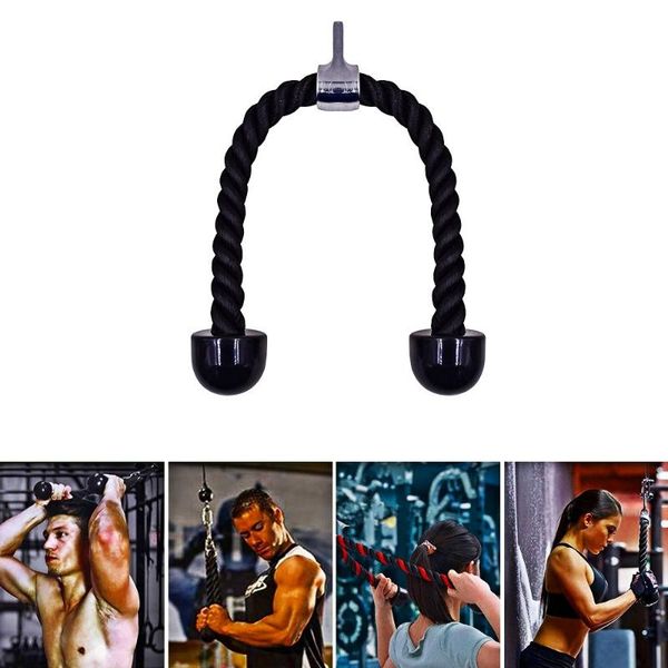 

accessories biceps tricep rope fitness equipment nylon pull back shoulder exercise home gym pull-down strength training firm string