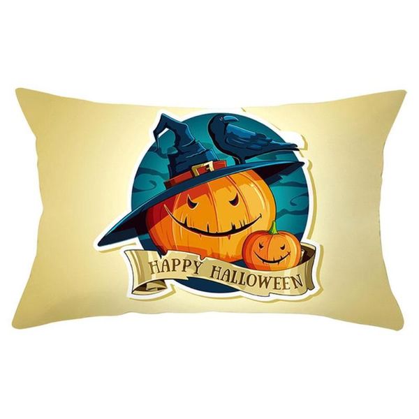 

pillow case 30*50cm orange black pumpkin print pillowcase home halloween event sofa decoration