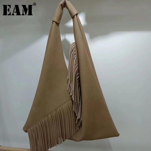 

cross body [eam] women large capacity soft tassel pu leather personality all-match crossbody shoulder bag fashion tide 2021 18a2919