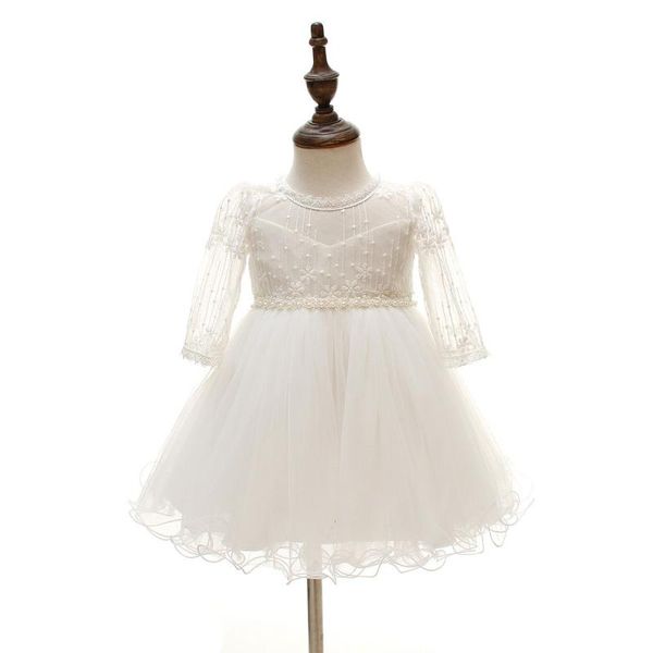 Девушка платья девочка Крестизм платье младенческие крестия платье для детей 1 первый день рождения вечеринка принцесса платья свадебные Vestidos W10