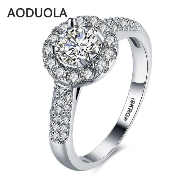 

wedding rings big flower ring silver color with crystal zirconia women's ladies and girls jewelry for female love engagement, Slivery;golden