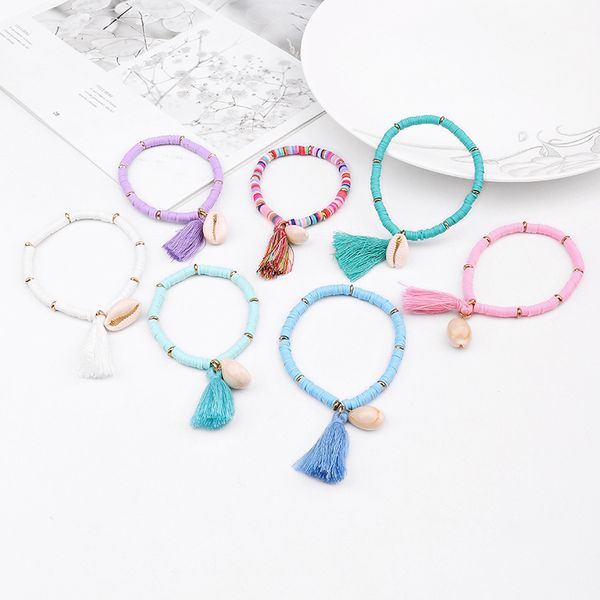 Bohemian Colorsed Shell Tassel Bracelet Bracelet Bracelet Bracelet Colorsed Resin