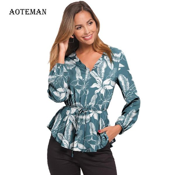 

spring summer blouse shirt women 2021 casual v neck long sleeve print chiffon blusas boho mujer de moda womens women's blouses & shirt, White