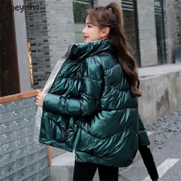 

women's winter jacket stand up collar coat women fashion warm woman jackets casual clothing parkas 211216, Black