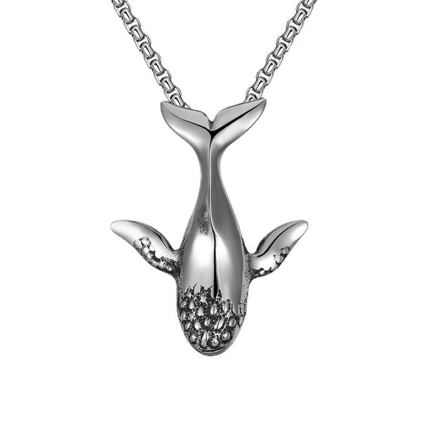 

pendant necklaces 2022 titanium steel hip hop necklace stainless creative whale men's retro gothic chains, Silver