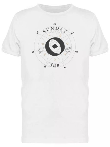

sunday sign sun heptagram logo men's tee -image by shutterstock, White;black