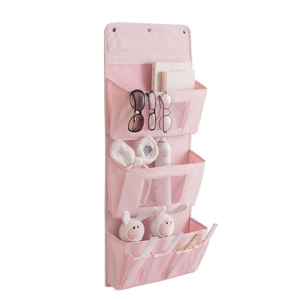 

creative cosmetics jewelry storage bag hanging wall door behind multi-layer cloth finishing boxes & bins