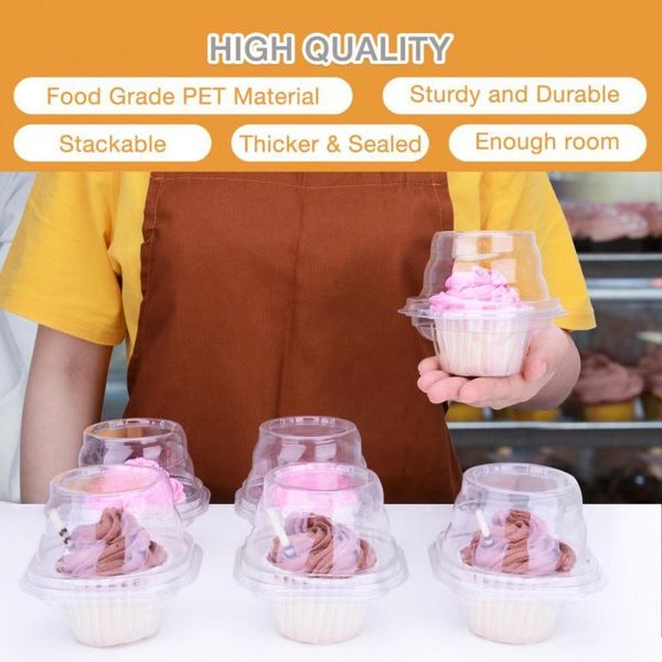 

disposable take out containers 50pcs small cake container grade stackable plastic single compartment cupcake holder cup storage box decor co