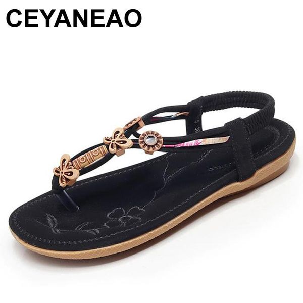 

fashion women sandals summer gladiator shoes ladies bohemia woman comfort beach flat sandalse1972, Black