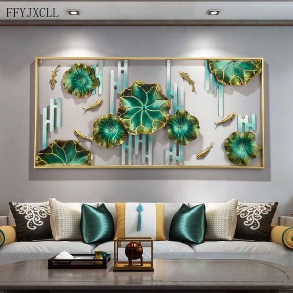 

living room lucky sofa background wall decor restaurant metal hanging chinese porch creative fashion three-dimensional decorative objects