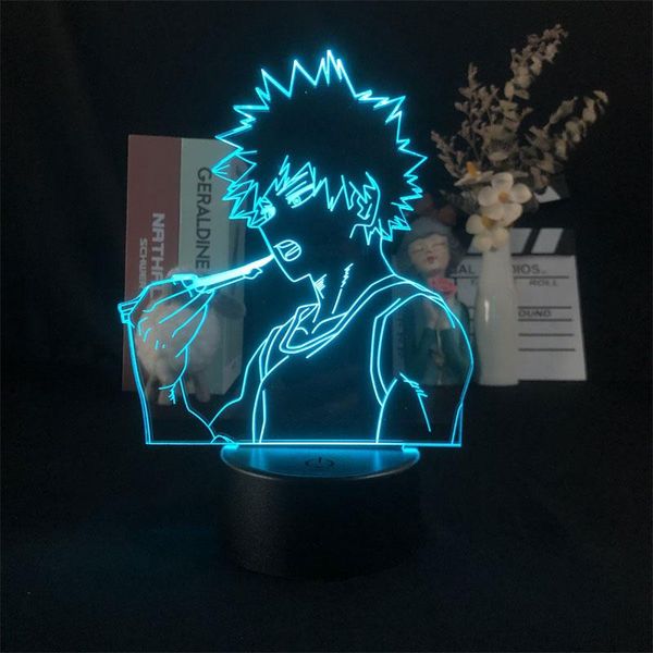 

novelty lighting my hero academia katsuki bakugo japanese anime 3d night light alarm clock base color with remote manga gift decor kid
