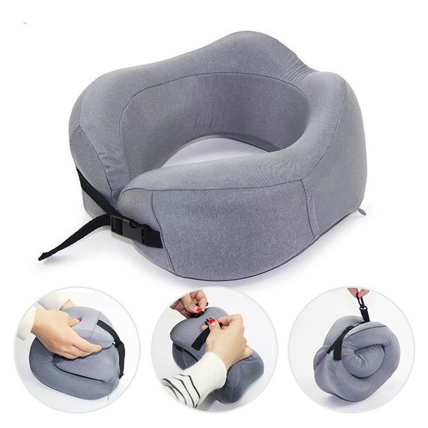 

pillow portable memory foam travel orthopedic office airplane nap rest neck pillows car headrest cushion