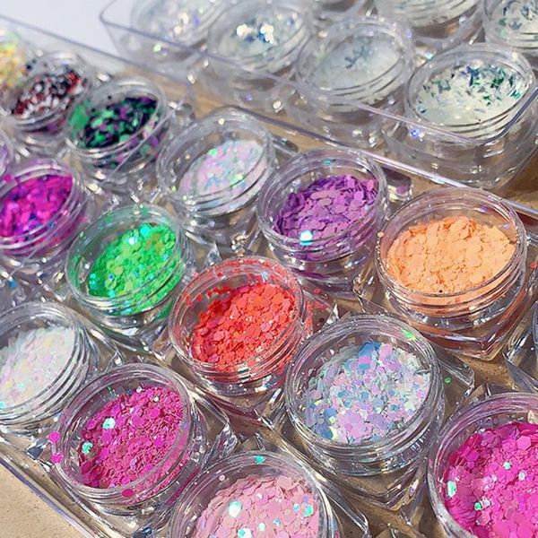 

nail glitter 1 box mixed round sequins art mermaid piece symphony multicolor sticker diy decals decorations, Silver;gold