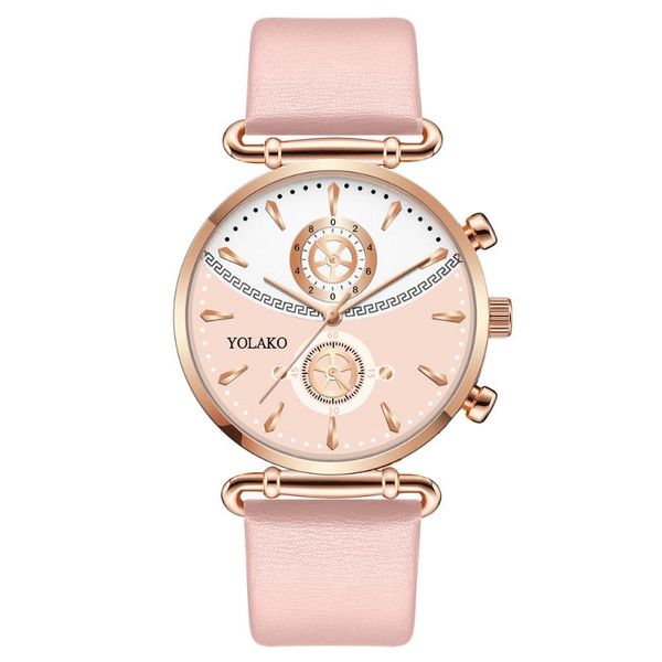 

wristwatches fashion belt korean version of simple leisure all-match round digital pointer pin buckle ladies quartz watch, Slivery;brown