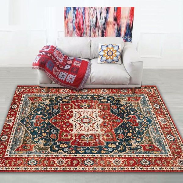 

carpets national style bohemian non-slip carpet for living room study mat washable bedroom decoration anime rugs
