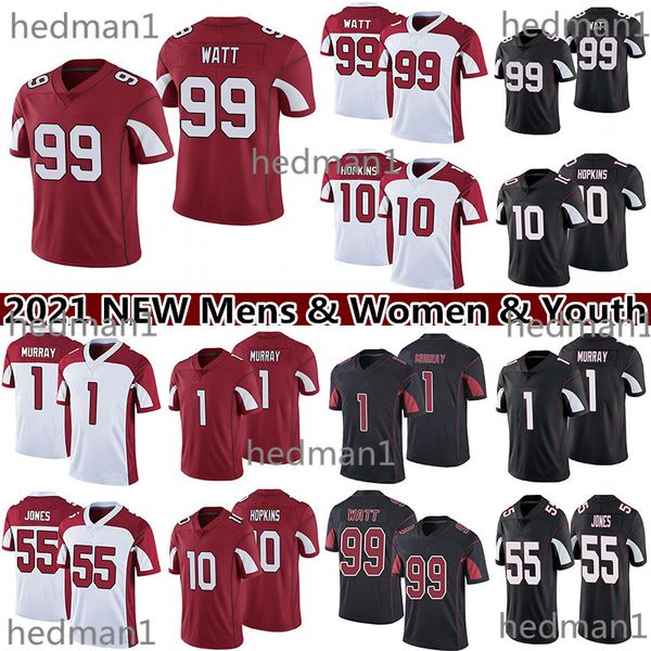 

99 j.j. watt 1 kyler murray 10 deandre hopkins football jersey 11 fitzgerald 55 chandler jones mens women youth jerseys, Black;red