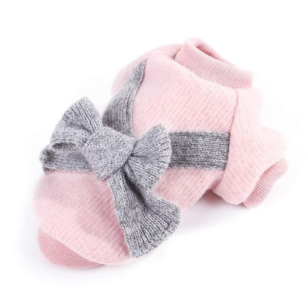 

dog apparel 2021 cute pet clothes cat warm jumper sweater bow knitwear coat winter
