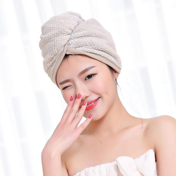 

bathroom polyester cotton women cap soft merbau quick-dry hair towel hat turban super absorbent