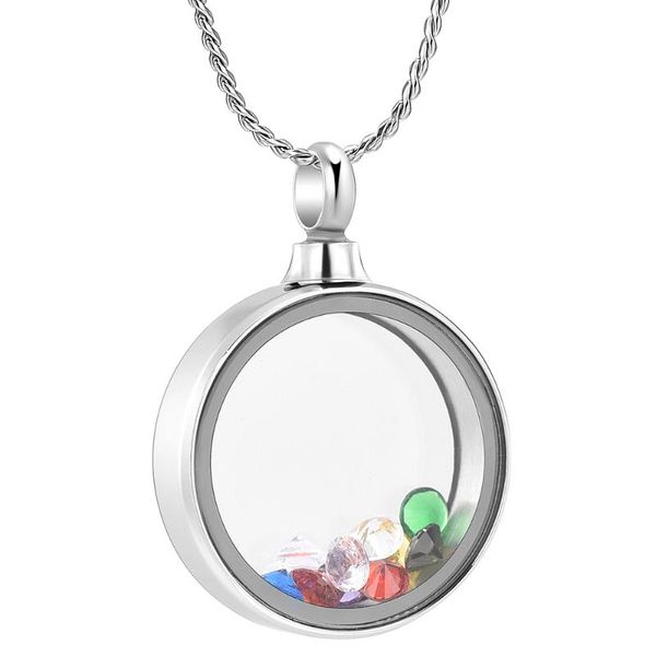 

chains cremation jewelry glass urn necklace for ashes keepsake memorial charm lockets pendant, Silver