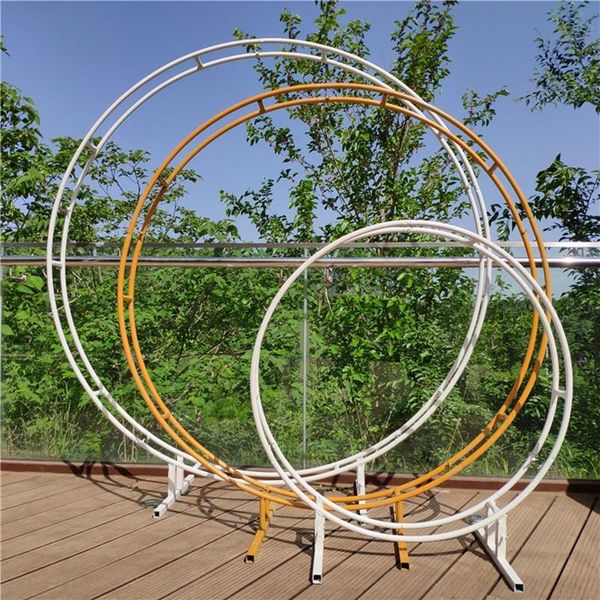 

party decoration wedding iron arches props ring double pole flower door shelf arc outdoor stage background