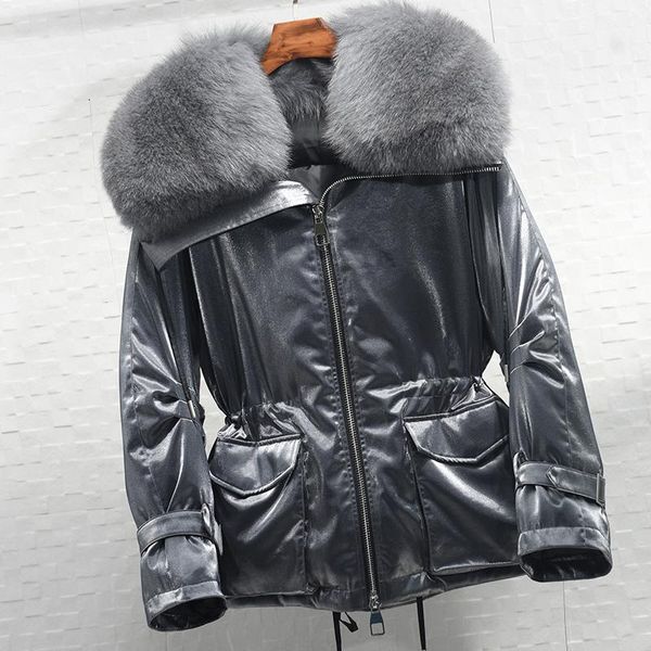 

women's down & parkas 2021 winter fashion detachable fur collar medium long white duck jacket puffer coat1, Black