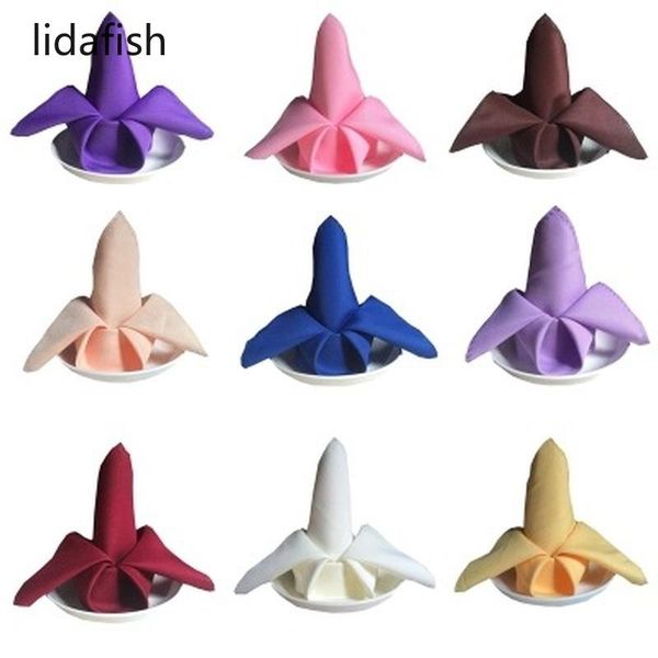 

lidafish 4 pcs restaurant 48cm square folding cloth el banquet serviette table napkin wedding party dinner tea