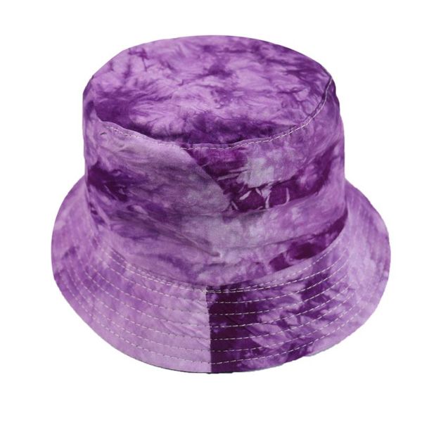

wide brim hats spring summer black purple tie dye bucket hat fishing caps mens womens 2021, Blue;gray
