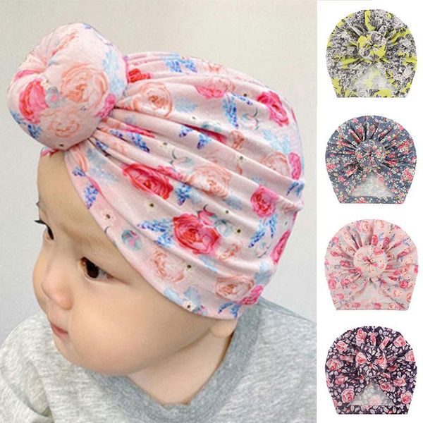 

beanies 1pc donut baby beanie turban hat cap cotton fruit print floral toddler girl infant accessories
