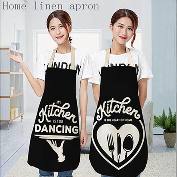 

aprons geometric letters linen apron for women baking accessories kitchen cafe men