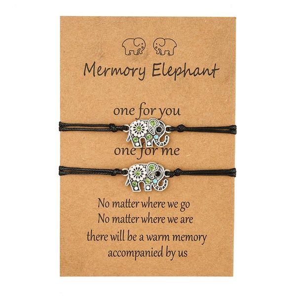 

charm bracelets 2pcs fashion elephant bracelet bohemian women's national style silver color jewelry gift, Golden;silver
