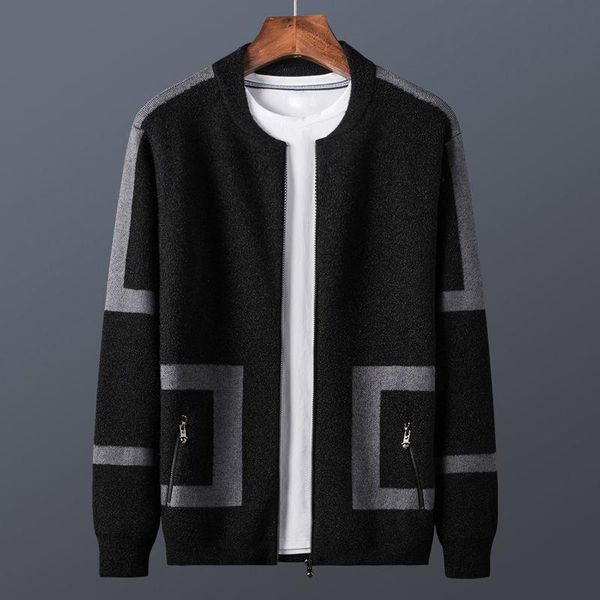 

men's tracksuits autumn and winter cardigan sweater plus size thick youth casual jacket fashion coat, Gray