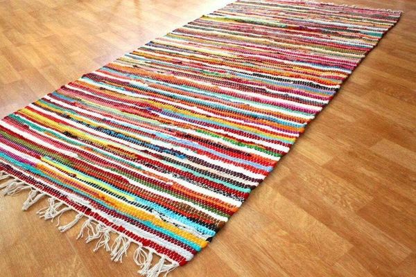 

carpets rug 100% recycled cotton handmade chindi rag woven floor mat carpet bedroom decor