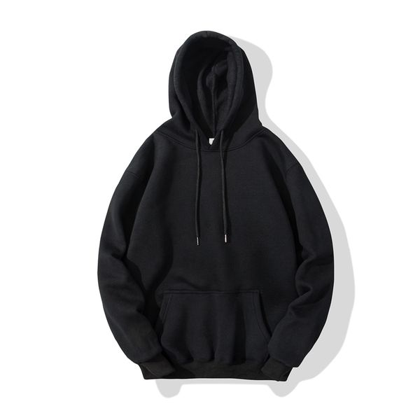 

autumn and winter plush hooded men's sweater seal, Black