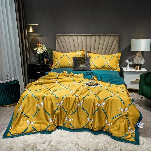 

bedding sets summer luxury set super smooth refreshing adults teens quilt home soft double  size bed pillowcases sheet 4pcs