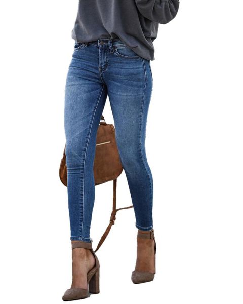 

women's jeans 2021 spring black and blue women skinny fashion casual slim elastic denim pencil pants ankle-length quality