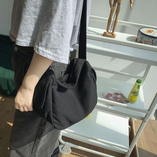 

cross body simple casual sports lightweight canvasbag female2021summer korean fashion trend student one-shoulder messenger small square bag