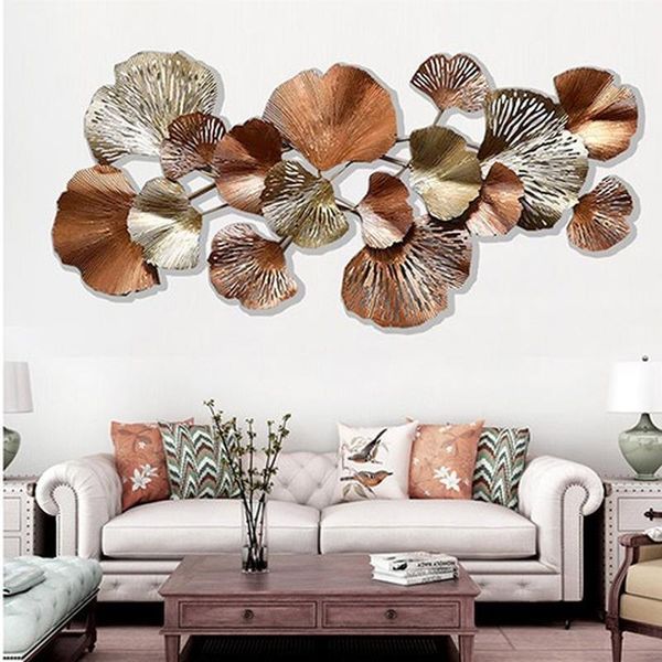 

european-style living room back wall three-dimensional decoration leaf hanging pieces porch decorative objects & figurines