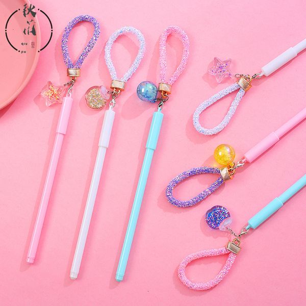 

pen yi lan wang hongke girl's creative students use black fairy pendant signature