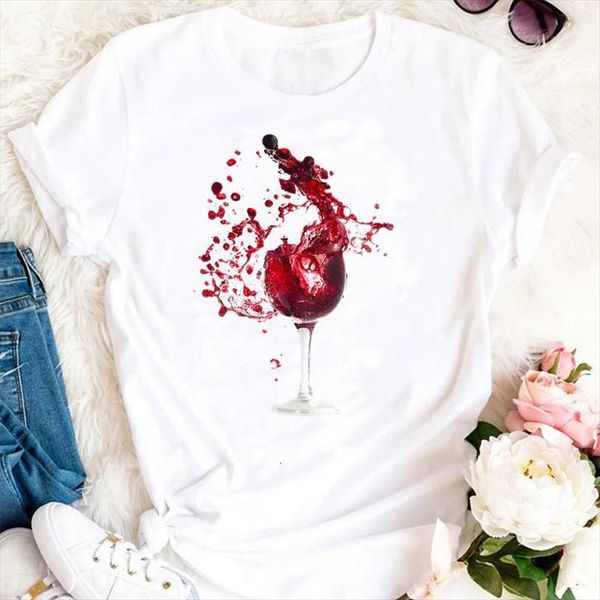 

and women summer 90s men wine ladies kawaii tshirts cartoon fashion short sleeve clothes t lady print female, White;black