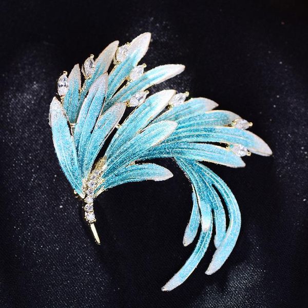 

pins, brooches creative enamel color phoenix brooch fashion and elegant ladies suit cheongsam atmosphere corsage accessories, Gray